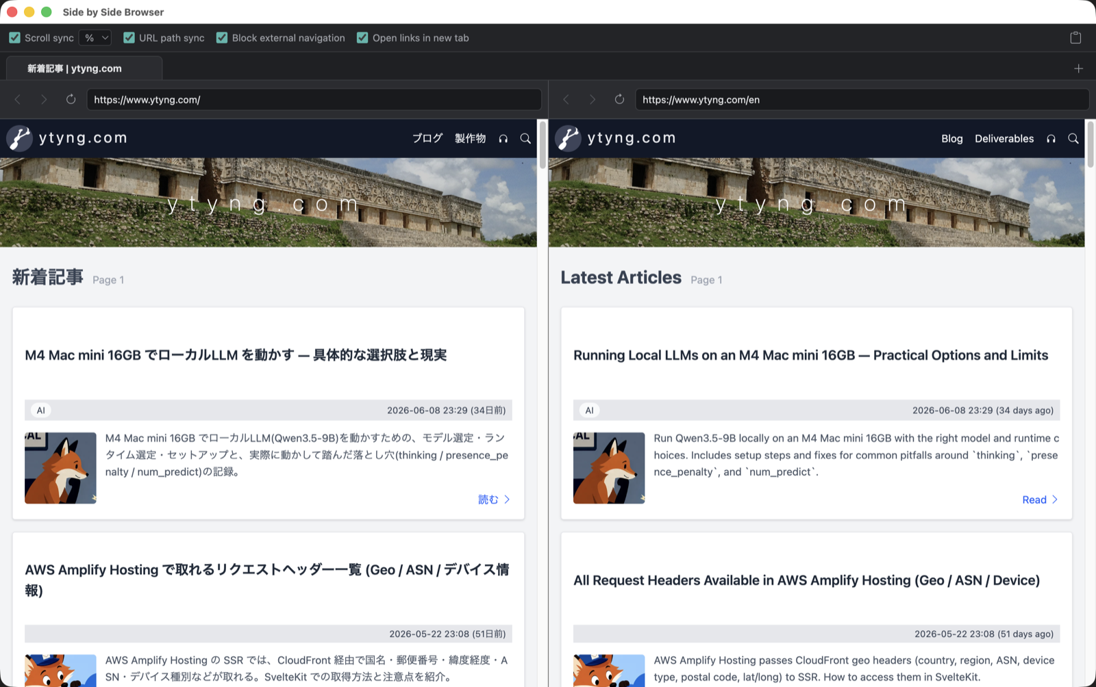 Side by Side Browser